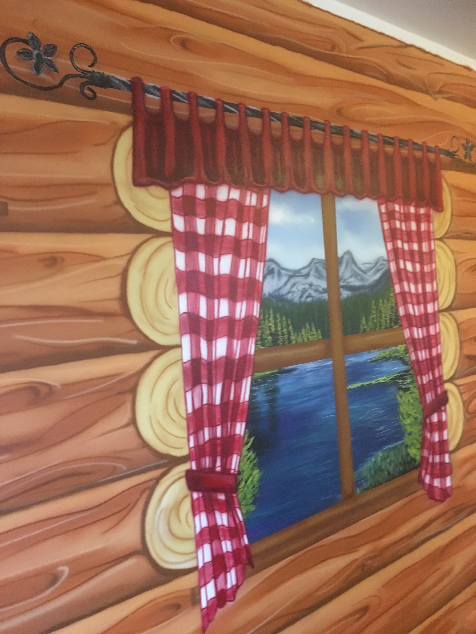 Blockhütten-Fenster